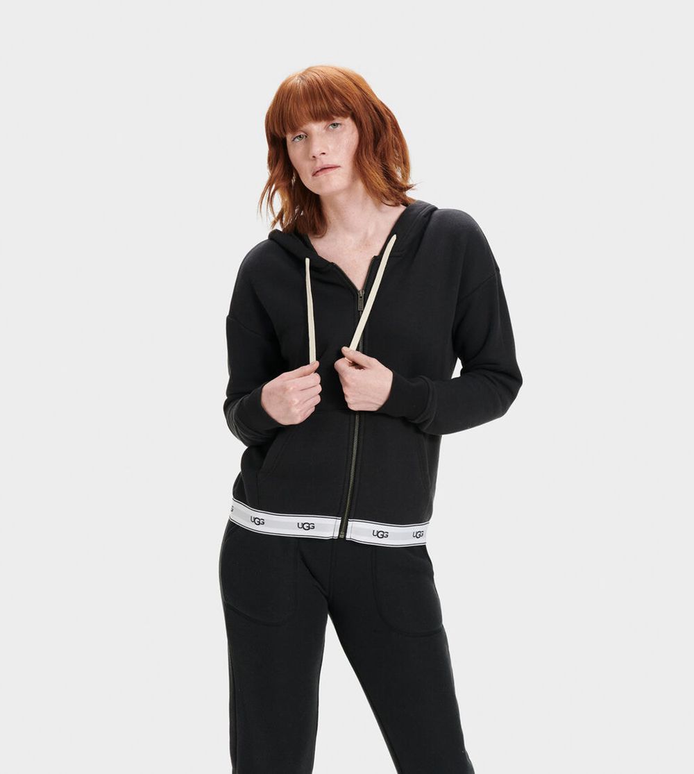 Ugg Hoodie Womens - Ugg Sena Black - 120SFXOJW